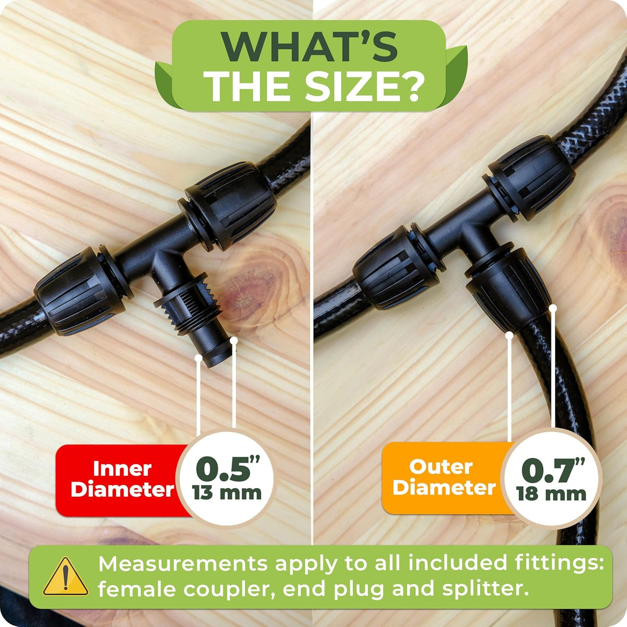 A perfect way to split your 1/2" main line tubing and adapt the irrigation system to meet your needs.