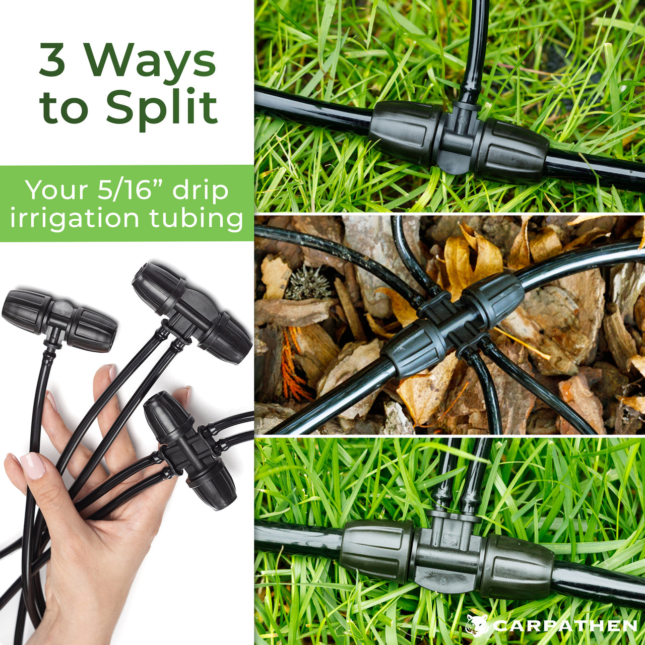 Easy assembly – Simply insert the irrigation tubing coupling at the ends of the drip hose, and you're ready to go.