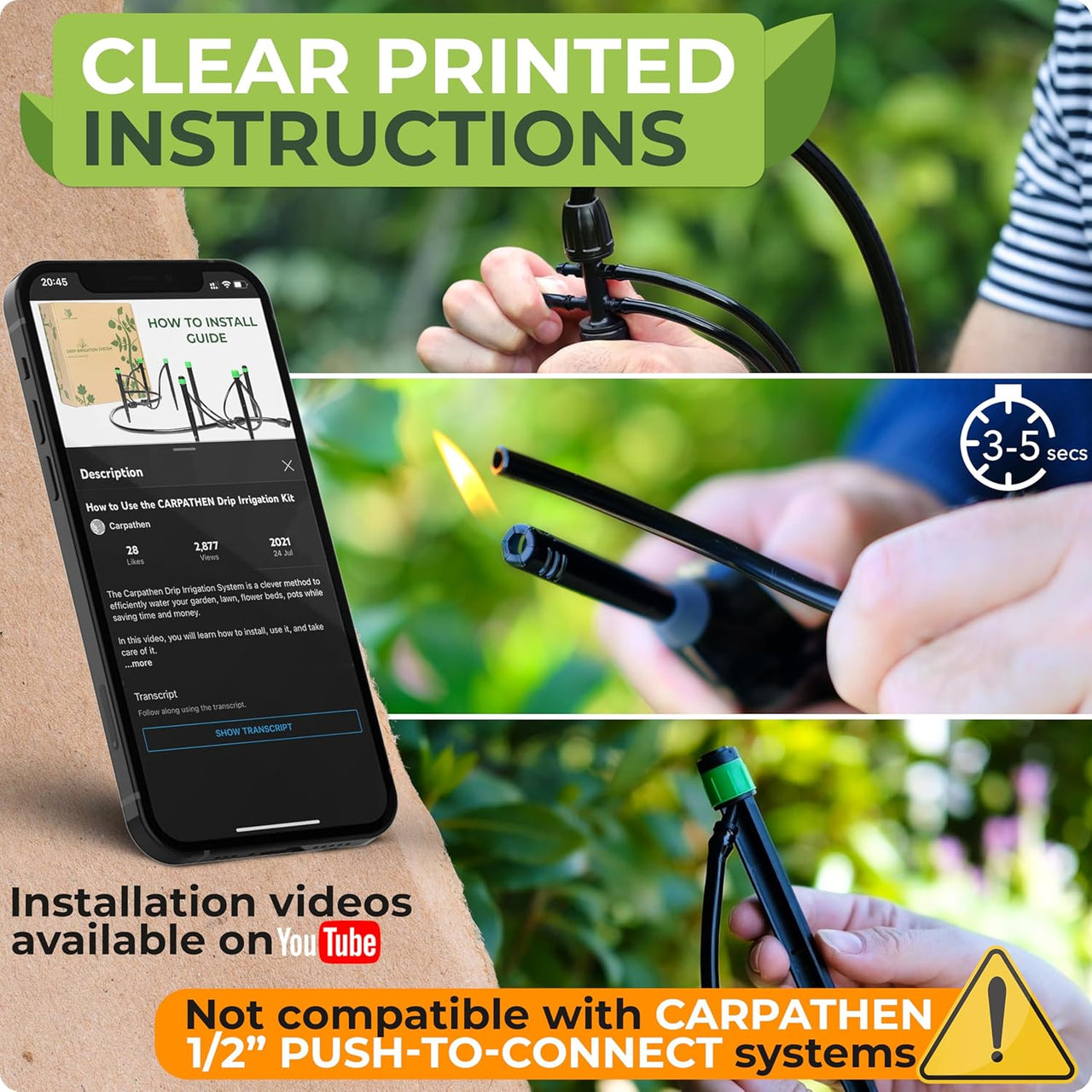 Drip Irrigation System is not compatible with Carpathen push-to-connect systems