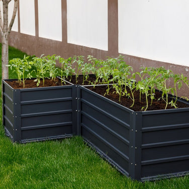 Galvanized Raised Garden Bed Kit 8×2×2ft - Modular Design Create Multiple Shapes - With multiple layout options like long, narrow beds or compact U-shapes, this metal planter box adapts to your available space, whether it’s a slim side yard, a backyard corner, or a patio garden.