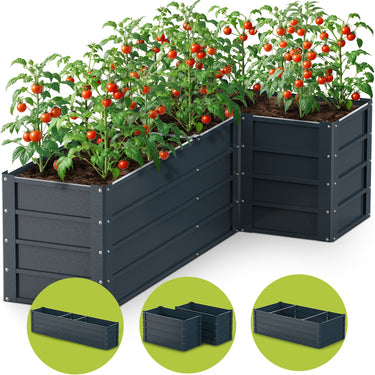 Raised Garden Beds - Modular Raised Garden Bed - 8x4x2 Tall 13 in 1 DIY Custom Shapes Powder Coated Galvanized Raised Garden Beds Kit | Carpathen