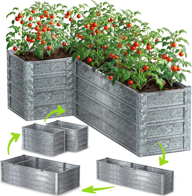 Raised garden beds - Modular Raised Garden Bed - 6x3x2 Tall 13 in 1 DIY Custom Shapes Galvanized Raised Garden Beds Kit from Carpathen