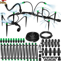 Thumbnail for  Adjustable Quick Connect Irrigation System for Gardens up to 131ft, Raised Beds - Complete Garden Watering System - 1/4 Emitters, 1/2