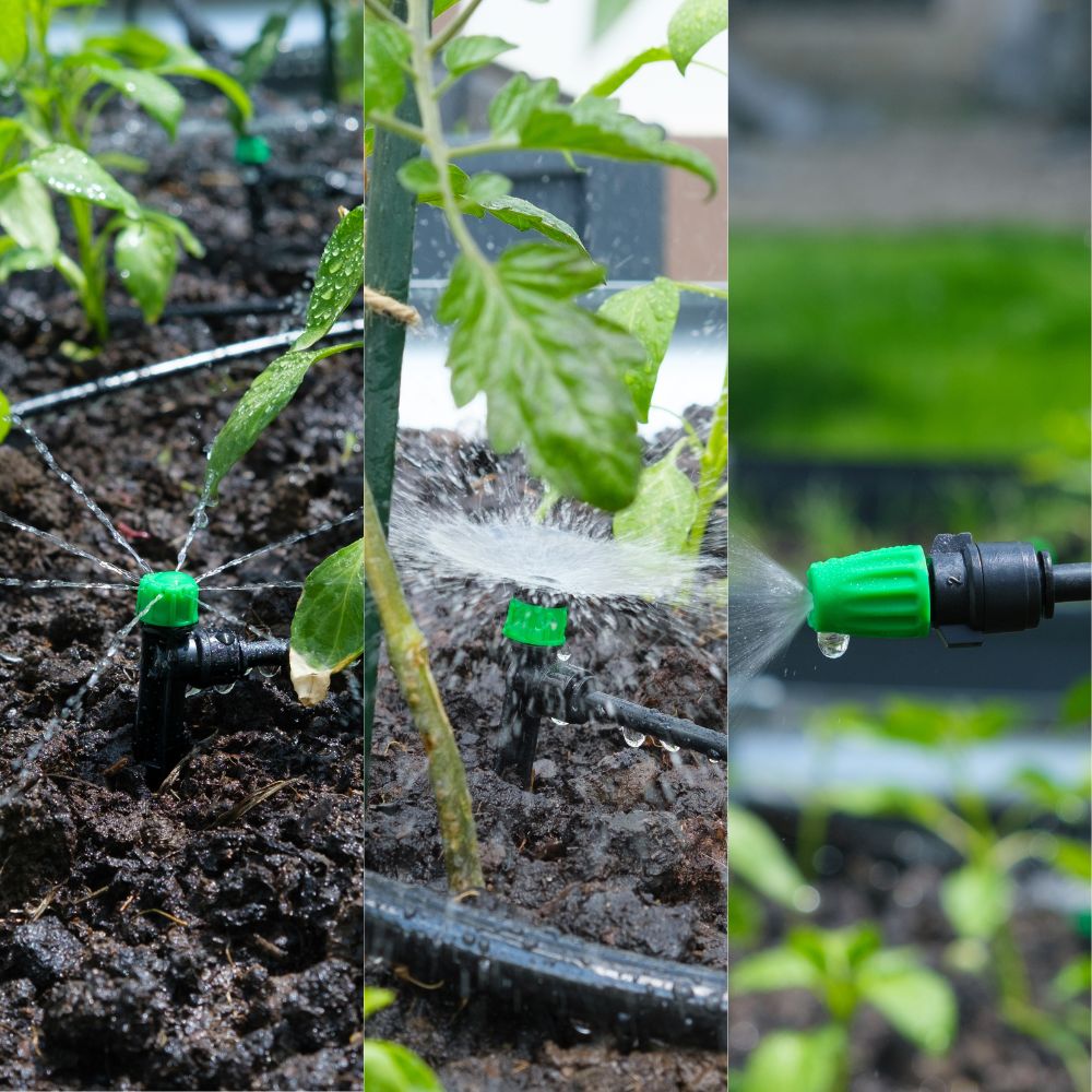 The distribution tubing in our irrigation system efficiently hydrates plants while reducing evaporation, helping you cut down on water bills.