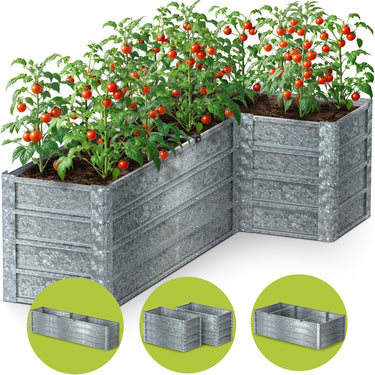 Raised garden beds - Modular Raised Garden Bed - 8x4x2 Tall 13 in 1 DIY Custom Shapes Galvanized Raised Garden Beds Kit | CarpathenModular Raised Garden Bed - 6x3x2 Tall 13 in 1 DIY Custom Shapes Galvanized Raised Garden Beds Kit | Carpathen Carpathen Modular Raised Garden Bed - 6x3x2 Tall 13 in 1 DIY Custom Shapes Galvanized Raised Garden Beds Kit | Carpathen