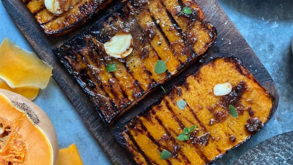 grilled pumpkin on a plate