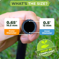 Thumbnail for 1/2-inch drip irrigation tubing with a length of 50 feet and a diameter of 0.5’’ ID and 0.65’’ OD, this tubing is perfect for any drip irrigation system.