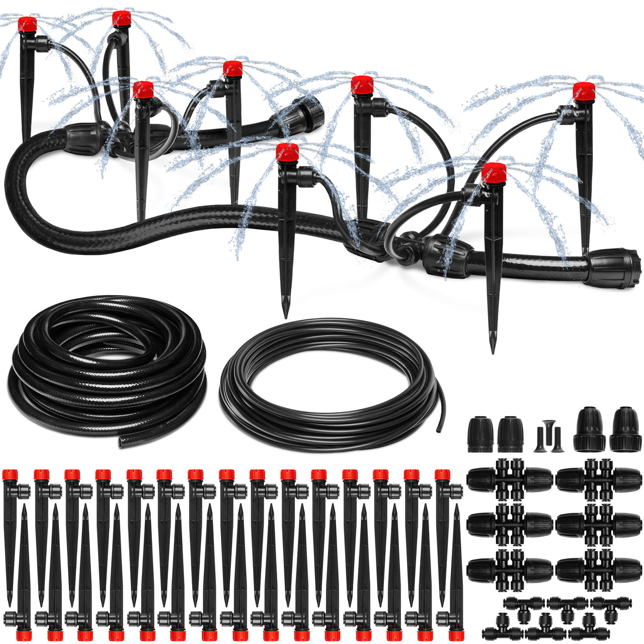 Drip irrigation systems - Drip Irrigation System Push-to-Connect with 30 Drip Irrigation Emitters | Carpathen, 1