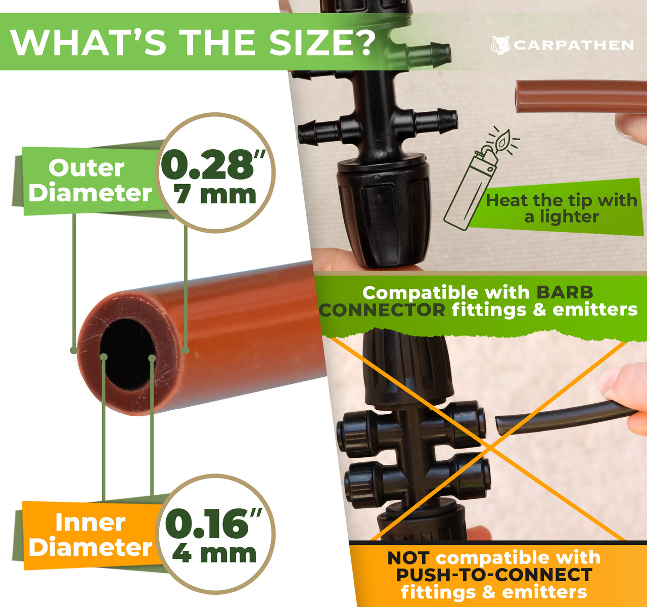 Compatible with barb connector fittings and emitters 