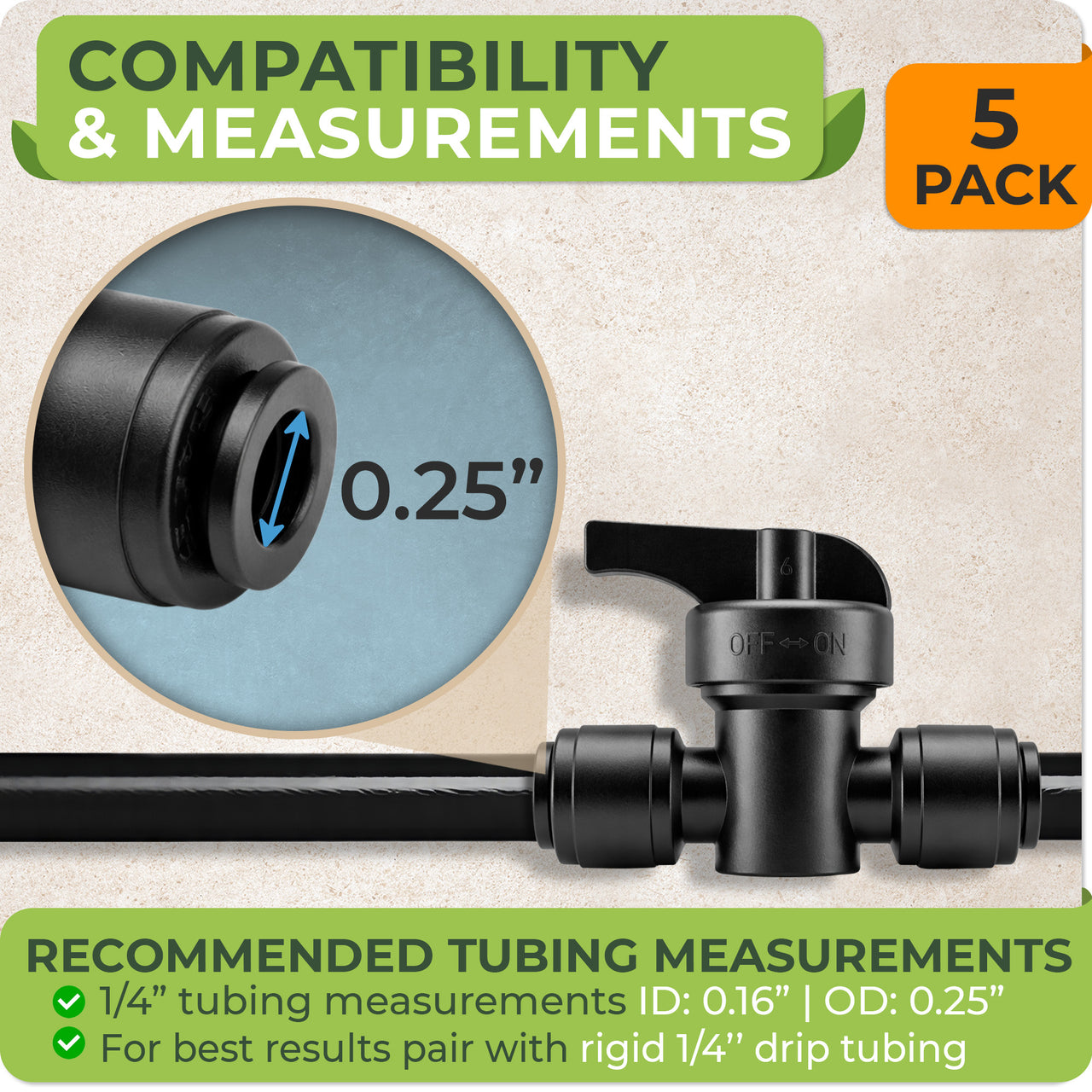  Ideal for controlling, connecting, or extending 1/4" drip lines. Perfect drip irrigation fittings for sprinkler systems, garden watering setups, greenhouse irrigation, and plant care systems