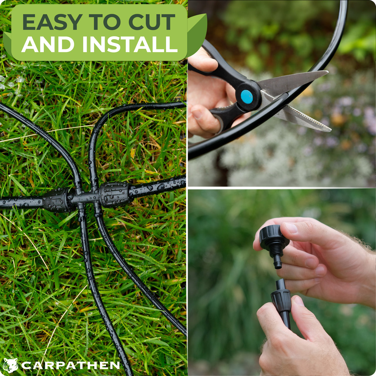 Easy to assemble and use, the Carpathen irrigation tubes will feed your plants immediately. Just cut your tube to the desired length and use it as a supply tubing for your drip system