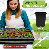 Thumbnail for Set includes 64 seedling pots and 32 stickers to track and note the progress of your plants, ensuring an organized gardening experience. 