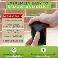 Thumbnail for These plastic seedling pots boast flexibility for easy plant removal and durability that withstands accidental impacts