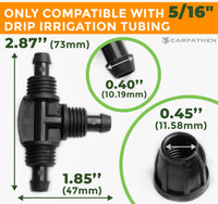 Thumbnail for Drip Irrigation Fittings - 5pcs Barbed Tee Connector for 5/16 Irrigation Tubing (.42