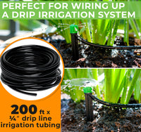 Thumbnail for 1/4 Drip Irrigation Tubing - 200 ft Black Drip Irrigation Hose | Carpathen, 2