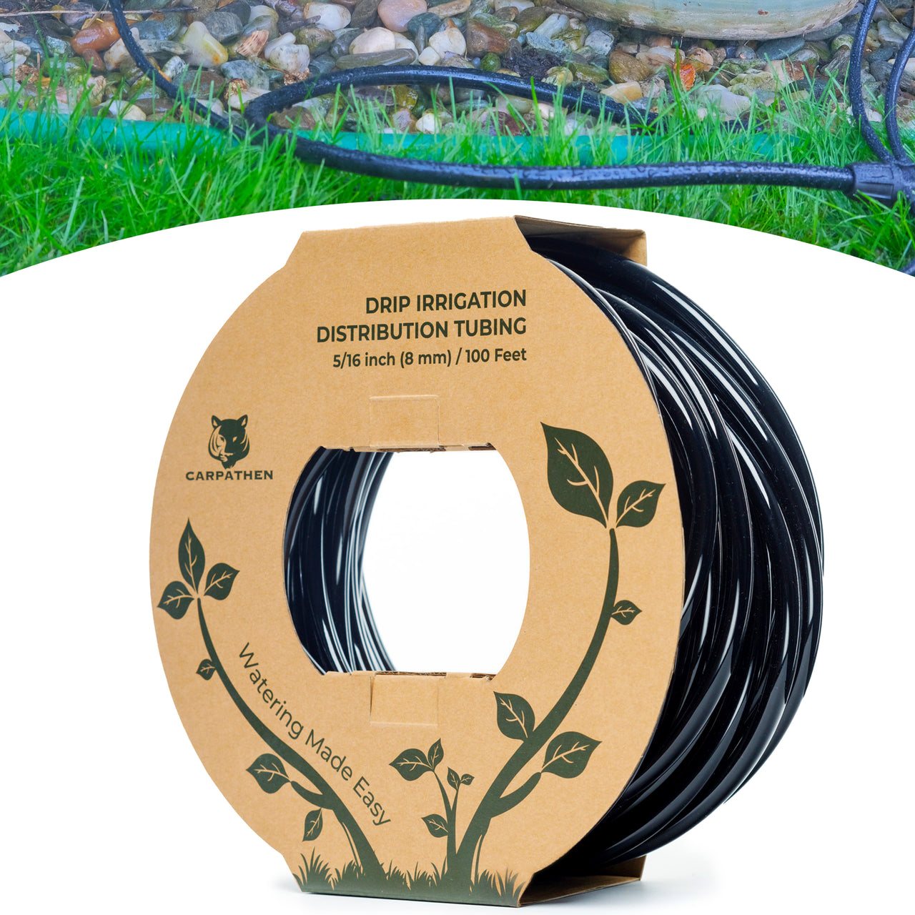 Drip tubing 5/16 - 5/16 Drip Irrigation Tubing - Mainline - 100 ft Black Tubing Drip Line - (.42" OD x .30" ID) | Carpathen