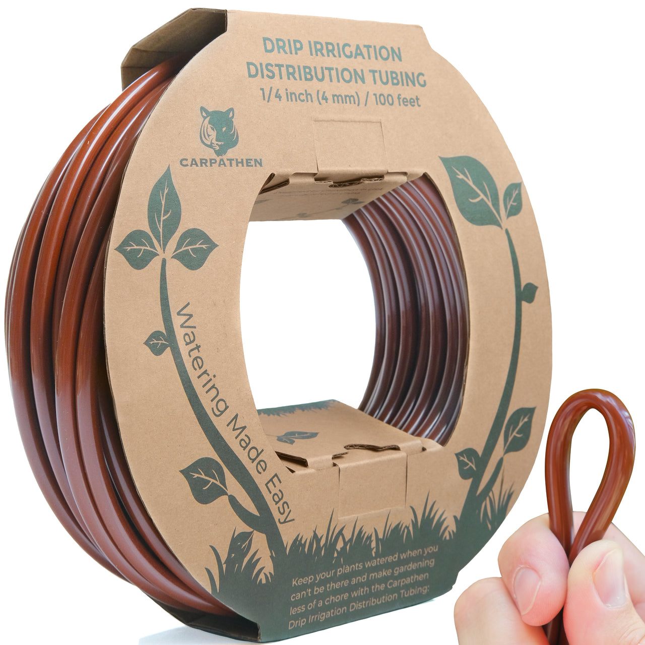 Drip tubing 1/4 - 1/4 Drip Irrigation Tubing - 100 ft Brown Drip Irrigation Hose | Carpathen