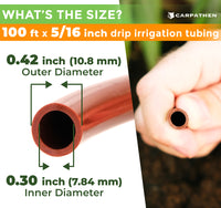 Thumbnail for 5/16 Drip Irrigation Tubing - 100 ft Brown Tubing Drip Line (.40