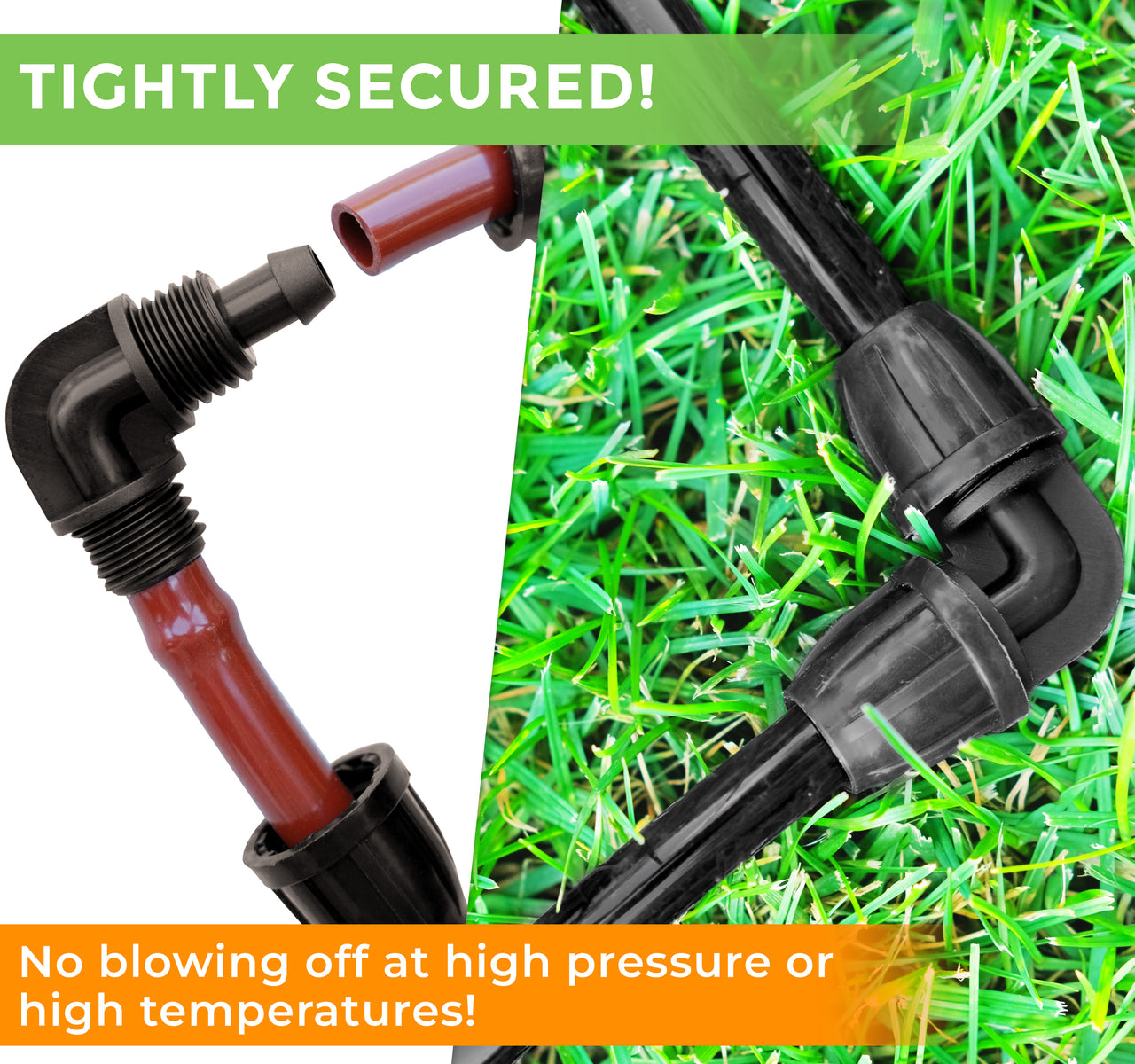Tightly secured - no blowing off at high pressure or high temperature 