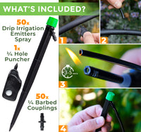 Thumbnail for Drip Irrigation Emitters Spay , 1/4 Hole Puncher and 1/4 Barbed Couplings 