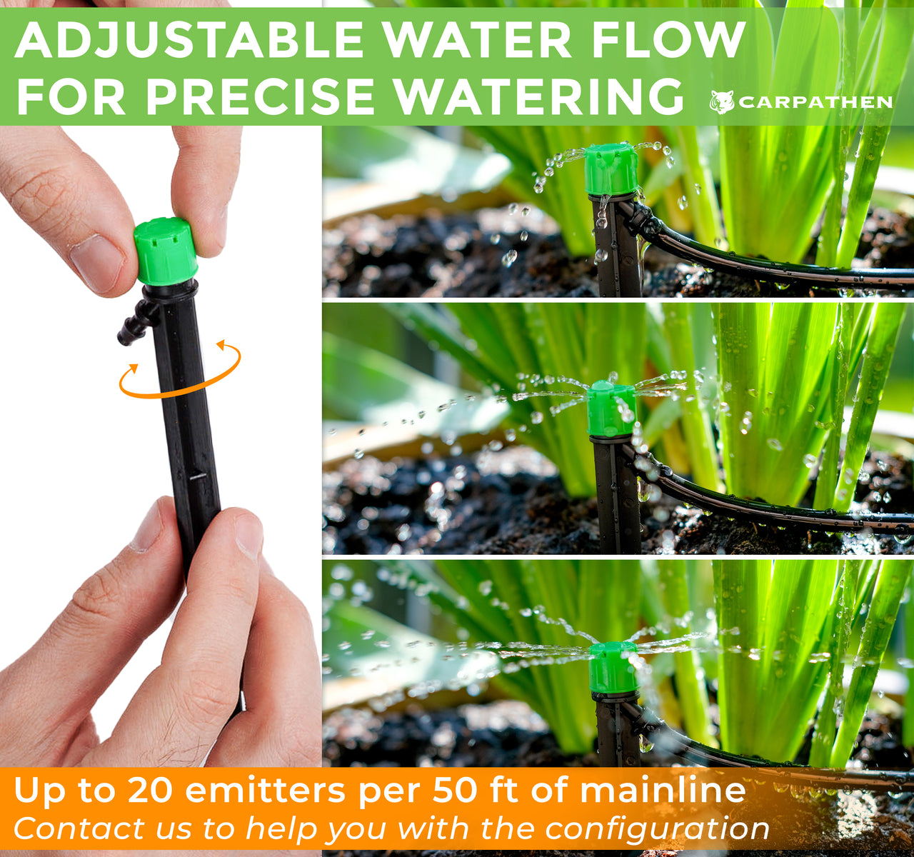 Prevent clogging and ensure long-lasting performance with removable bubbler sprinkler heads.