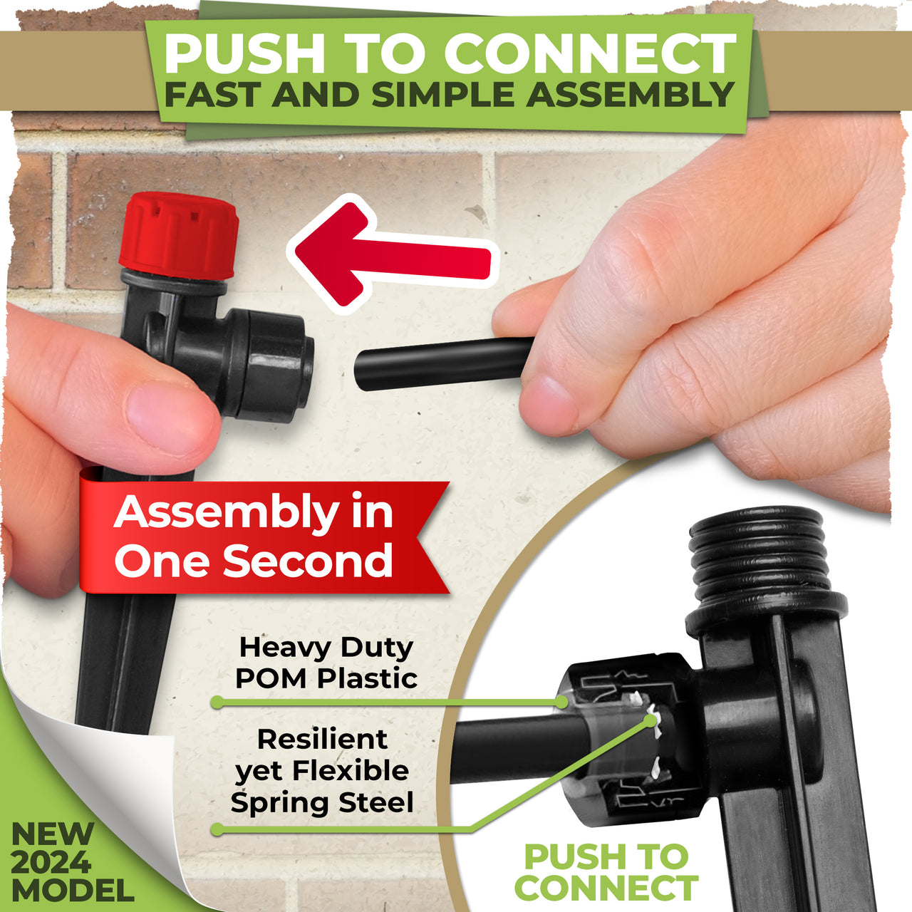 Push-to-connect design – No need to heat or struggle with tubing adjustments.