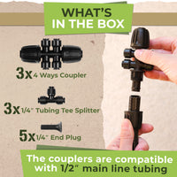 Thumbnail for Complete Drip Irrigation Fittings Kit featuring 4-Way 1/2