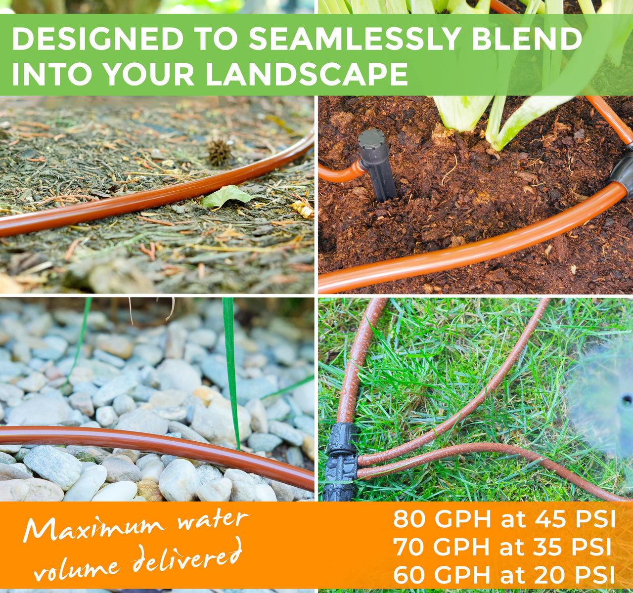 Brown Tubing Drip Line from Carpathen is designed to seamlessly blend into your landscape 