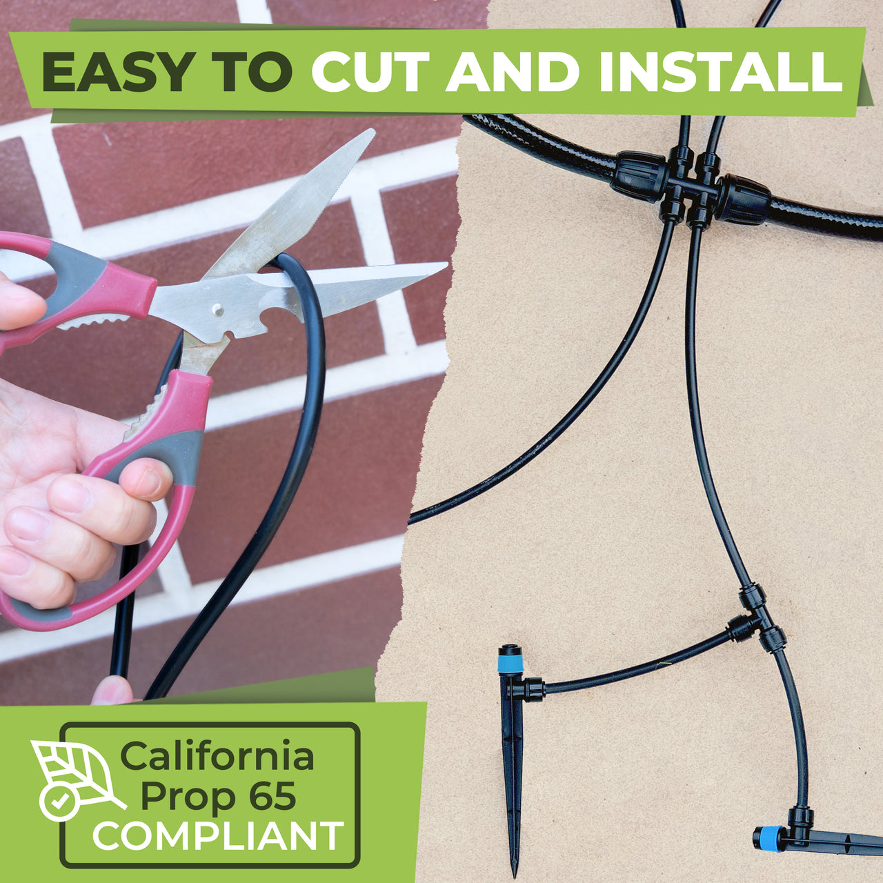 1/4 Drip Irrigation Tubing 100ft for Push-To-Connect System easy to cut and install