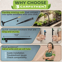 Thumbnail for 15x flexible rod misters, 8x stream emitters for drip irrigation for raised beds.,8x vortex emitters for herbs, flowers and potted plants.