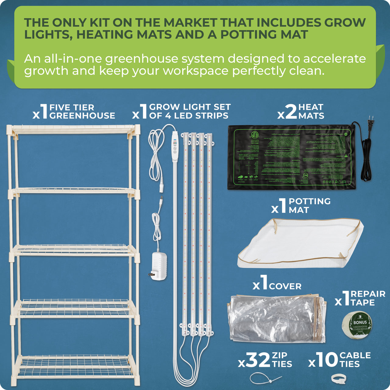 plant grow kit with light Indoor Greenhouse with Grow Lights