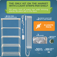 Thumbnail for The mini indoor greenhouse with grow light comes with a durable PVC cover, 4 powerful plant grow lights indoor, and easy-to-follow instructions