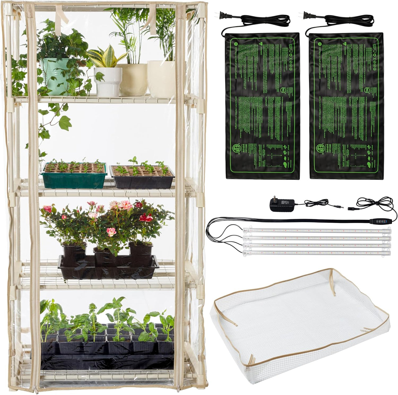Use as a plant stand indoor with grow lights, starter seed trays station, or grow cabinet