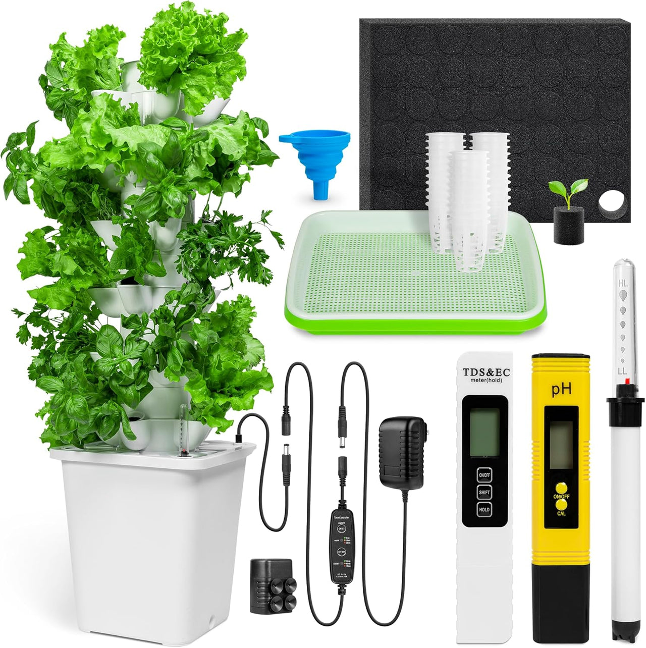 plant tower indoor Hydroponic Tower Growing System - Indoor Vertical Gardening System for 30 Plants