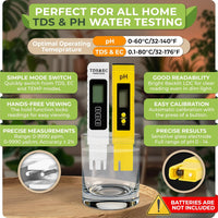 Thumbnail for Hydroponic pH and TDS Meter Combo – Ideal for hydroponics growing system tower, aeroponic tower garden, and herb garden indoor, this water quality tester kit accurately measures pH and TDS to ensure optimal nutrient levels for plants.