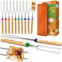 Thumbnail for Marshmallow Roasting Sticks - Marshmallow Roasting Sticks for Kids - Set of 10pcs Smores Sticks with Animals Engraved Handles | Carpathen