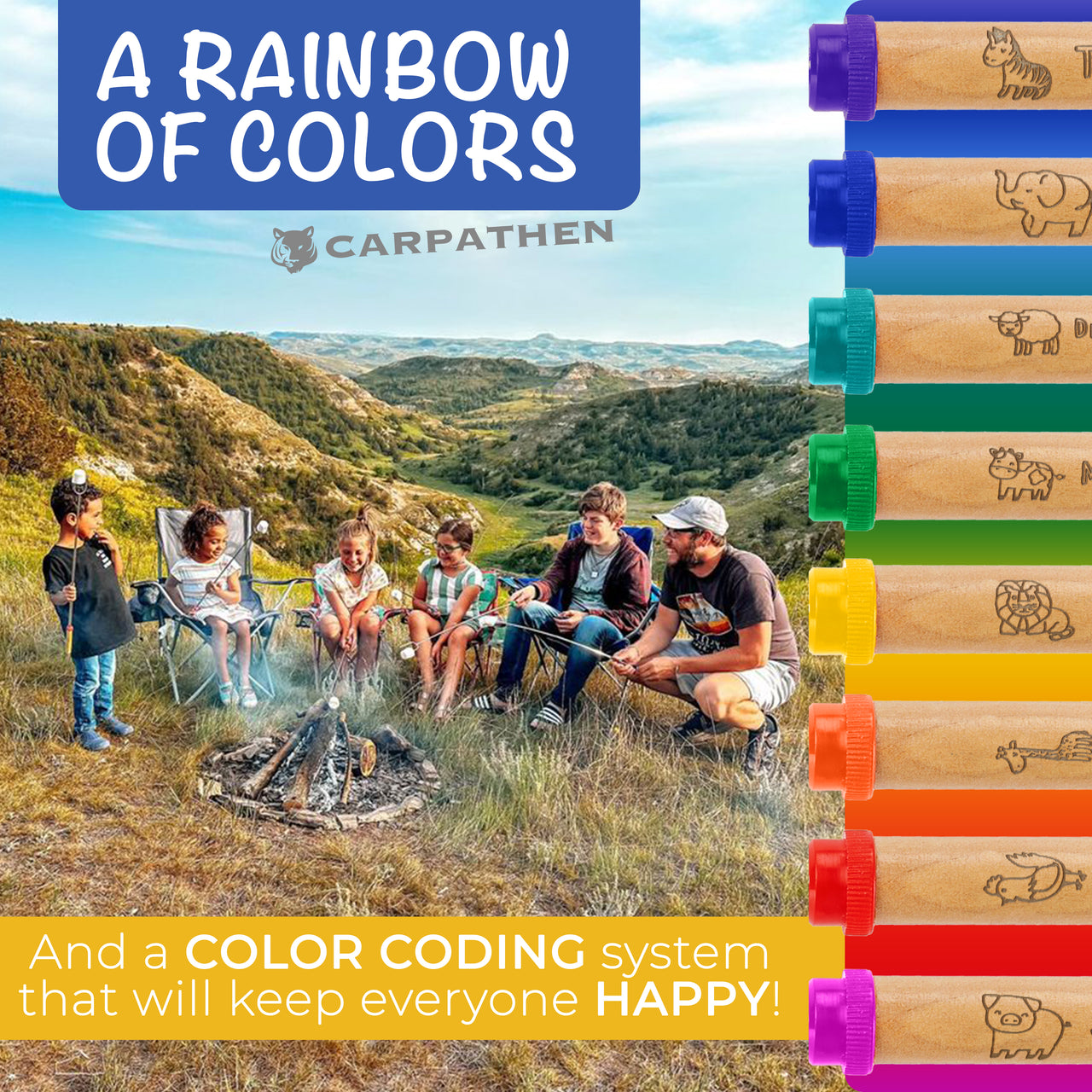 A rainbow of colors and a color coding system that will keep everyone happy