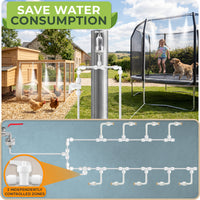Thumbnail for Water Flow Control: The cooling mist can be tuned with valve connectors, letting you adjust flow, shut off a branch when needed and balance coverage for small patios, balconies or backyard zones.