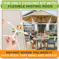 Thumbnail for Directional Cooling: Flexible rod emitters let this water mister aim mist left, right, up or down, so you can target chairs, pergolas, pet areas or plants instead of spraying everywhere near guests.