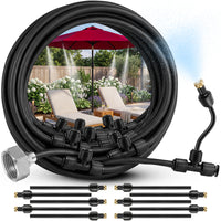 Thumbnail for Misting System for Patio, 33 FT Outdoor Misters for Outside Patio Cooling, Fine Mist Mister Kit with Flexible Rod Nozzles, Garden Faucet Setup for Pergola, Garden, Greenhouse, Backyard, Black