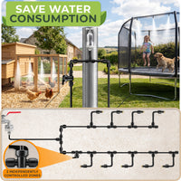 Thumbnail for Water Flow Control: The cooling mist can be tuned with valve connectors, letting you adjust flow, shut off a branch when needed and balance coverage for small patios, balconies or backyard zones.