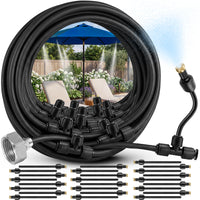 Thumbnail for Misting System for Patio, 75 FT Outdoor Misters for Outside Patio Cooling, Fine Mist Mister Kit with Flexible Rod Nozzles, Garden Faucet Setup for Pergola, Garden, Greenhouse, Backyard, Black