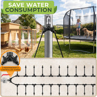 Thumbnail for Water Flow Control: The cooling mist can be tuned with valve connectors, letting you adjust flow, shut off a branch when needed and balance coverage for small patios, balconies or backyard zones.