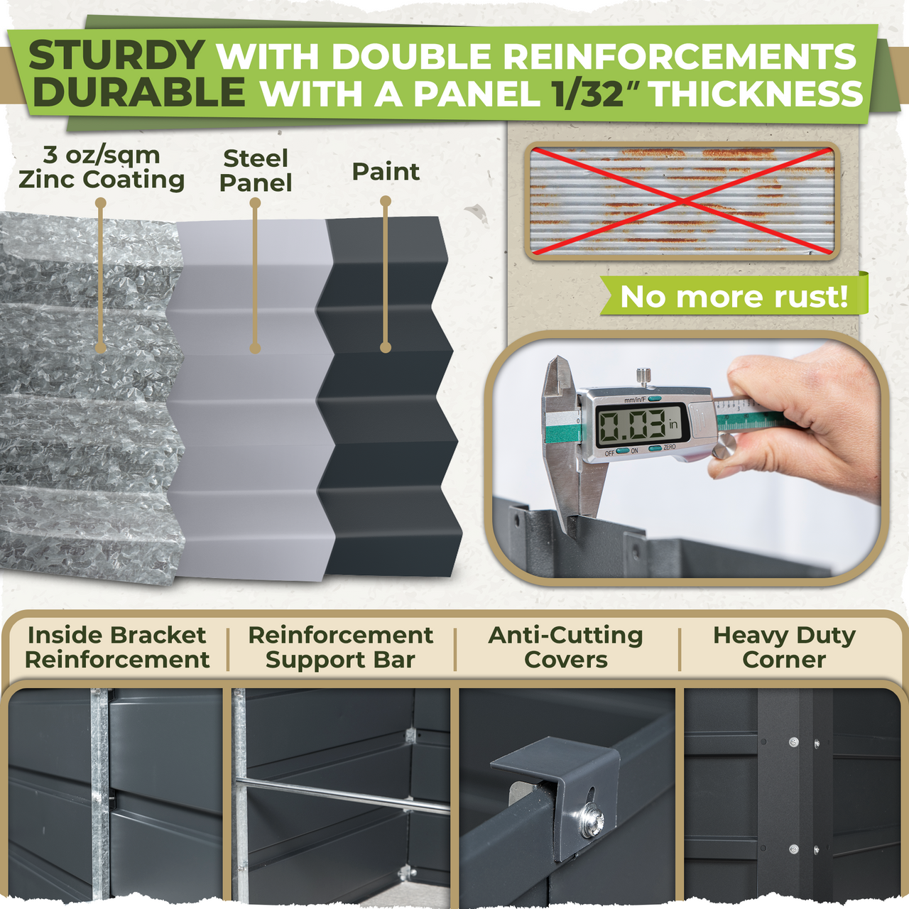 Modular Raised Garden Bed - 8x4x2 Tall 13 in 1 DIY Custom Shapes Powde
