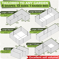 Thumbnail for Modular Raised Garden Bed - 6x3x2 Tall 13 in 1 DIY Custom Shapes Powder Coated Galvanized Raised Garden Beds Kit | Carpathen, 3