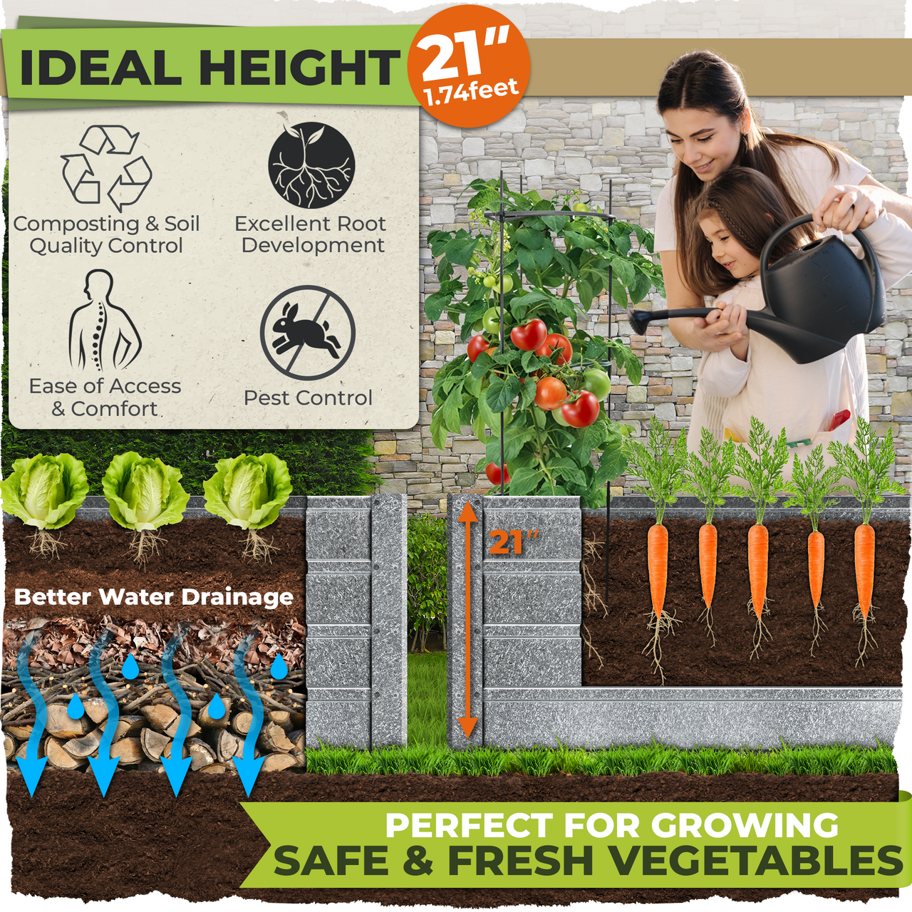 Modular Raised Garden Bed - 6x3x2 Tall 13 in 1 DIY Custom Shapes Galvanized Raised Garden Beds Kit | Carpathen, 4