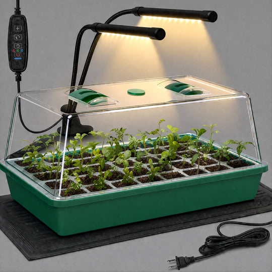 plant starter grow lights Complete Seed Starter Kit with Adjustable Full Spectrum Flexible Grow