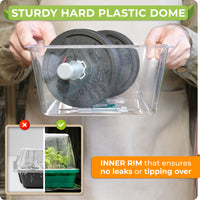 Thumbnail for Made from high-quality, food-grade plastic, our seed starter tray with lid is built for multiple planting cycles. The sturdy seed tray with dome and reinforced base prevent leaks and tipping, ensuring stability in plant germination trays.