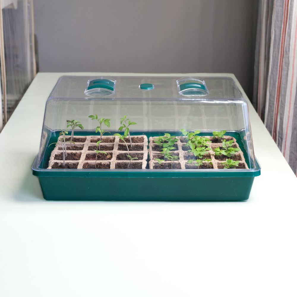 Seed Starter Tray - Seed Starting Tray with Humidity Dome and 48 Peat Pots for Seedlings - Designed for optimal germination and root development, this reusable seed tray is perfect for indoor or outdoor use