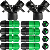 Thumbnail for Soaker Hose Fittings Expansion Kit – Extend & Repair Irrigation System, Leak-Resistant Lock Nut Connectors, Hose Splitter with Valve, Couplers & End Plug for 1/2 Inch Tubing